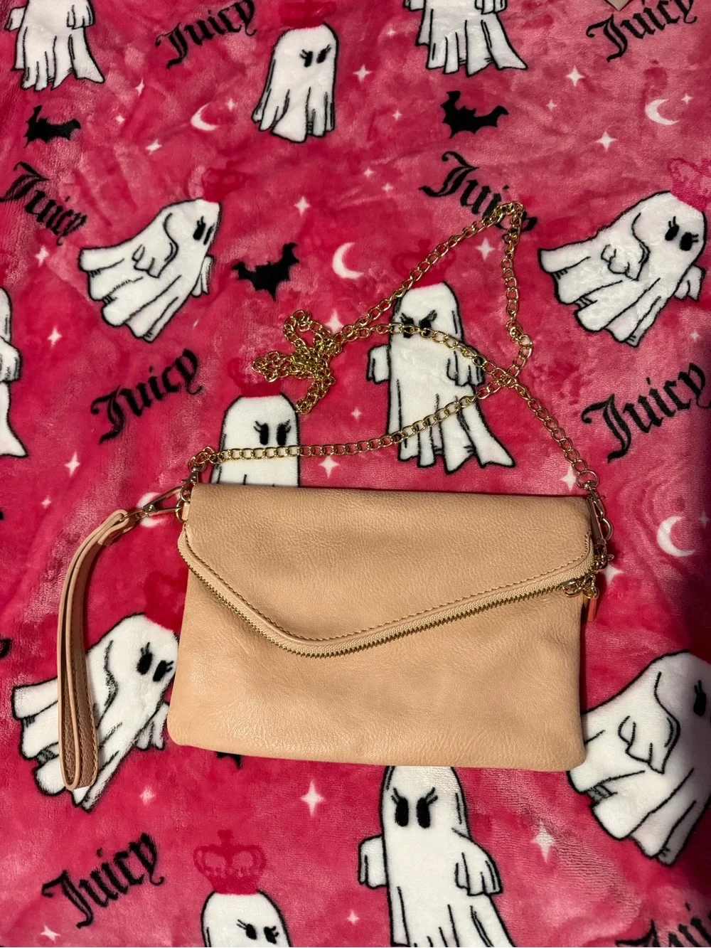 Forever 21 Peach Crossbody Bag with Gold Chain